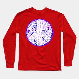 Circle of Peace Tangle with Colours Var 3 Long Sleeve T-Shirt